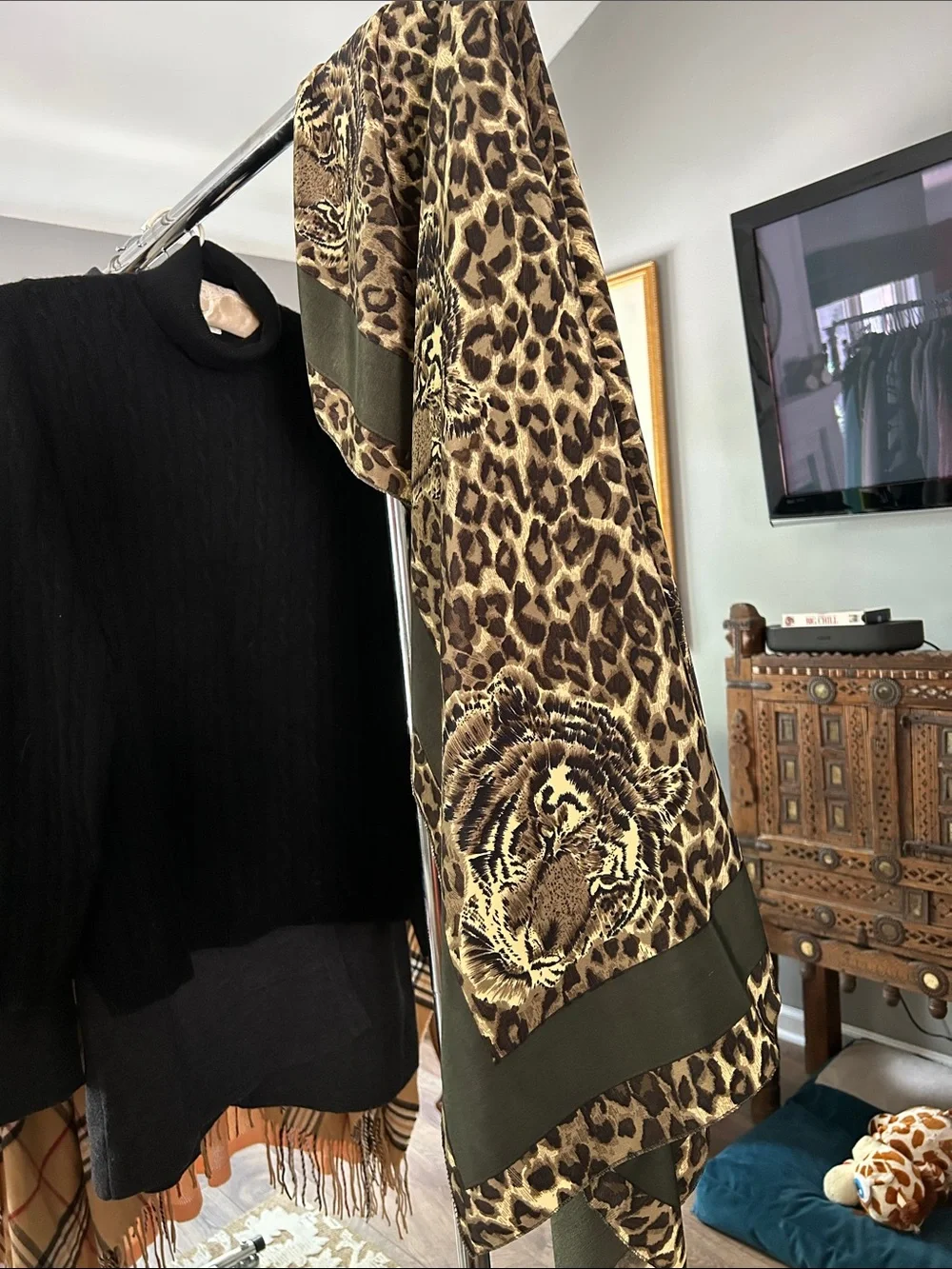 Leopard & Tiger Print Extra-Large Square Scarf